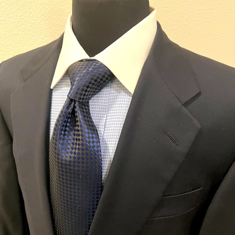 HICKEY FREEMAN ING LORO PIANA TASMANIAN SPORTS COAT BLAZER NAVY BLUE 42L